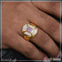 1 Gram Gold Plated Pink Stone with Diamond Best Quality Ring for Men - Style B177