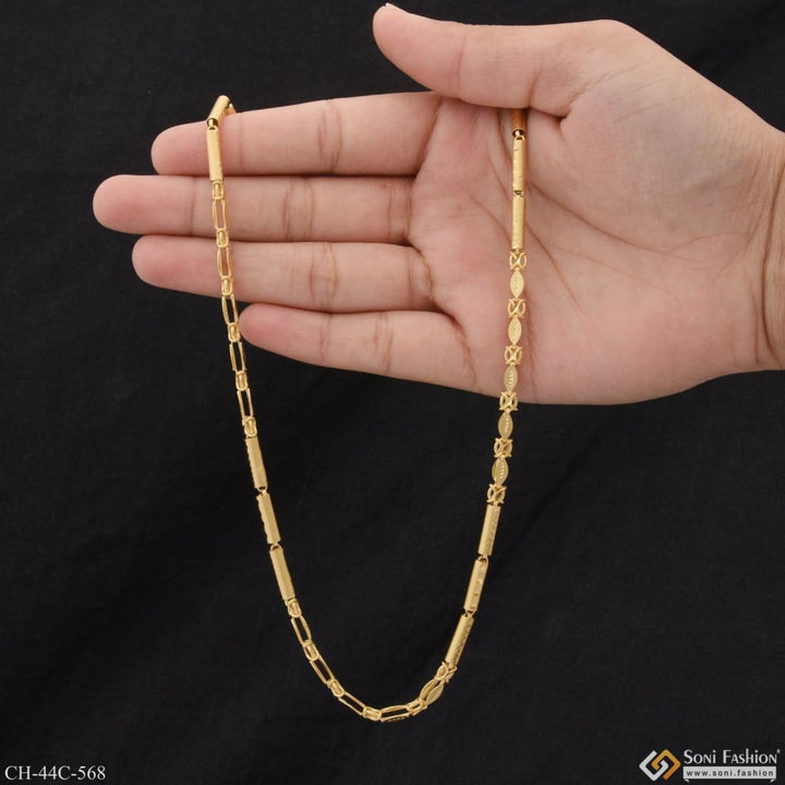 Gram Gold Plated Pipe Superior Quality Gorgeous Design Chain For