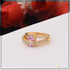 1 Gram Gold Plated Purple Stone Artisanal Design Ring For Ladies - Style Lrg-093