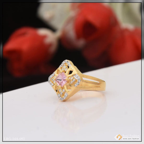Sculpted Cable Ring in 18K Yellow Gold with Diamonds, 20mm