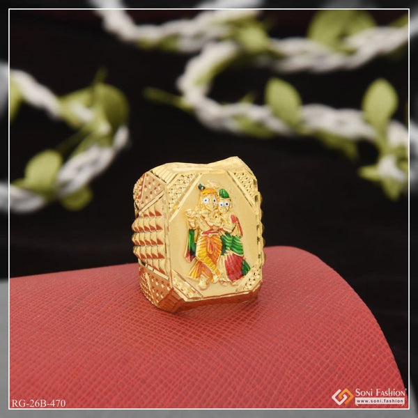 Amazing Antique Gold Oval Krishna Adjustable Ring II Buy Now