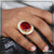 Gold plated red stone ring for men - 1 gram gold plated with diamond - Style A954