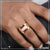 1 Gram Gold Plated Red Stone with Diamond Amazing Design Ring for Men - Style B475