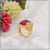 1 Gram Gold Plated Red Stone With Diamond Antique Design