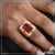 1 Gram Gold Plated Red Stone With Diamond Best Quality Ring