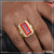 High-quality gold plated men’s ring with red stone, style B161