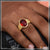 1 Gram Gold Plated Red Stone With Diamond Glamorous Design Ring - Style A967, woman’s hand with red stone ring