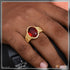 1 Gram Gold Forming Pink Stone with Diamond Glamorous Design Ring - Style A967