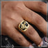1 Gram Gold Plated Shiv On Black Stone Gorgeous Design Ring For Men - Style B328