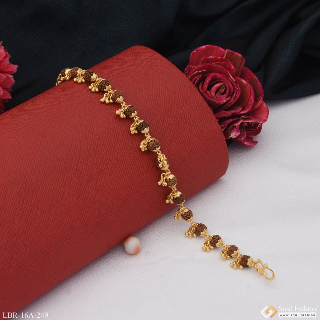 Rudraksha Bracelet in Gold-Design IV-RD-BR-5-1041