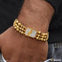 1 Gram Gold Forming Square with Diamond Funky Design Bracelet for Men - Style B936