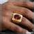 1 gram gold plated red stone with diamond antique design