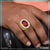 1 gram gold plated red stone with diamond best quality ring