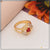 1 Gram Gold Plated Red Stone With Diamond Funky Design Ring