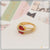 1 Gram Gold Plated Red Stone With Diamond New Style Ring