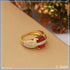 1 Gram Gold Plated Red Stone with Diamond New Style Ring for Ladies - Style LRG-105