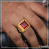 1 Gram Gold Forming Red Stone Unique Design Premium-Grade Quality Ring - Style B119