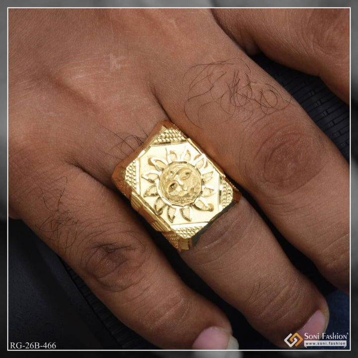 Gram Gold Plated Sun Superior Quality Unique Design Ring for Men