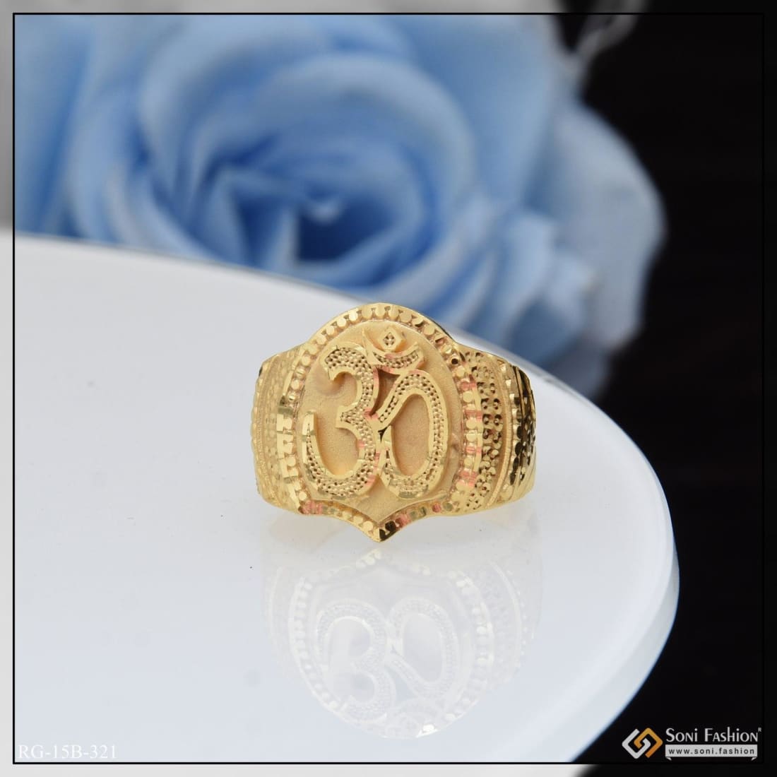 Buy Gorgeous Wedding Ring Design Single White Stone One Gram Gold Jewellery