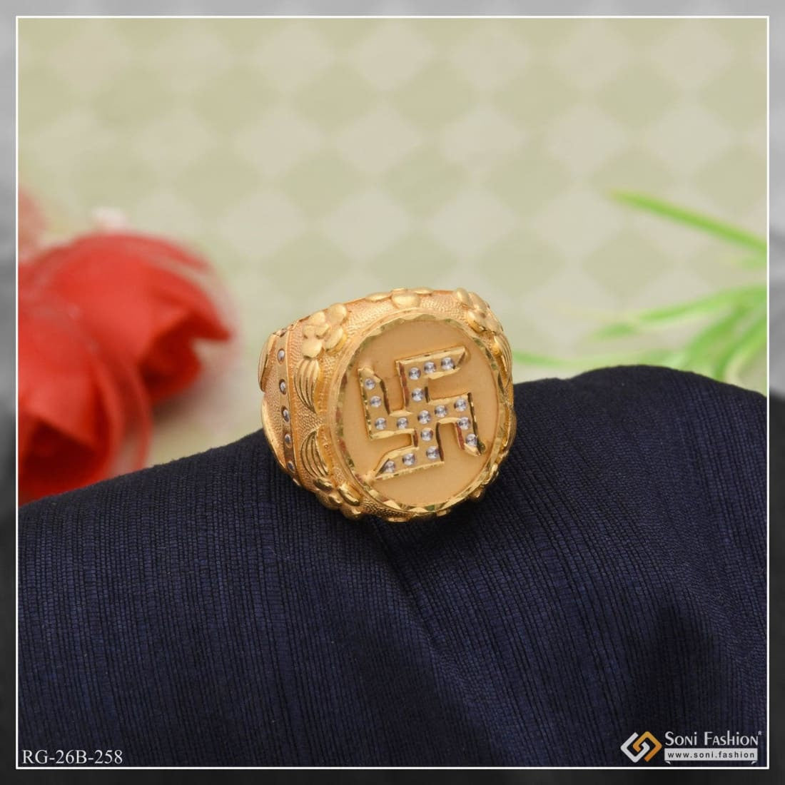 1 Gram Gold Plated Swastik Exquisite Design High-quality Ring For Men -  Style B258 at Rs 2650.00 | सोने का पानी चढ़ी हुई अंगूठी - Soni Fashion,  Rajkot | ID: 2850376880291