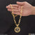 1 gram gold plated om traditional design chain pendant combo