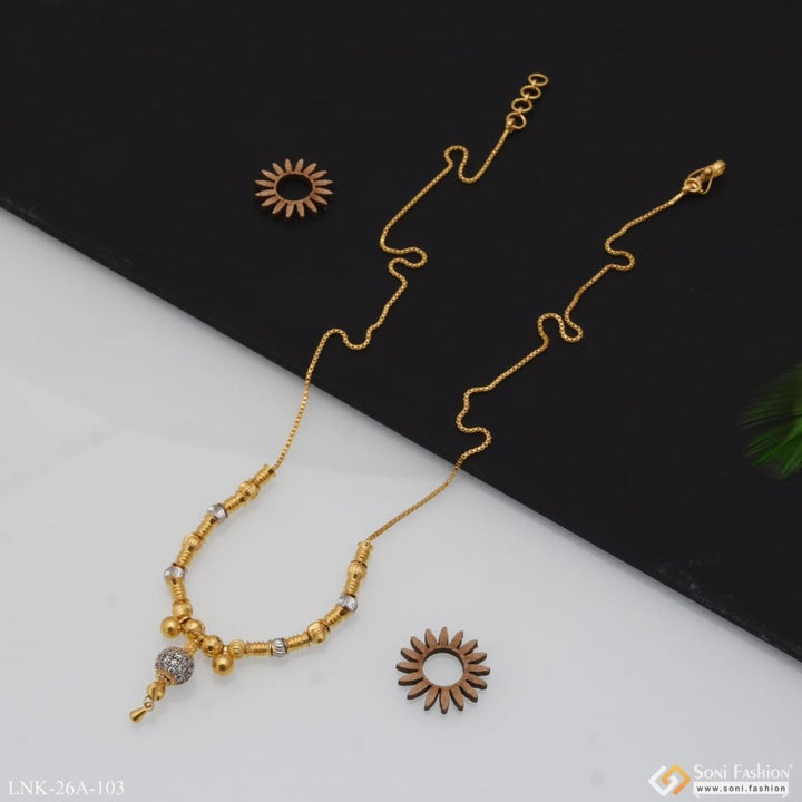 Gram Gold Plated with Diamond Glittering Design Necklace for Ladies Style A103