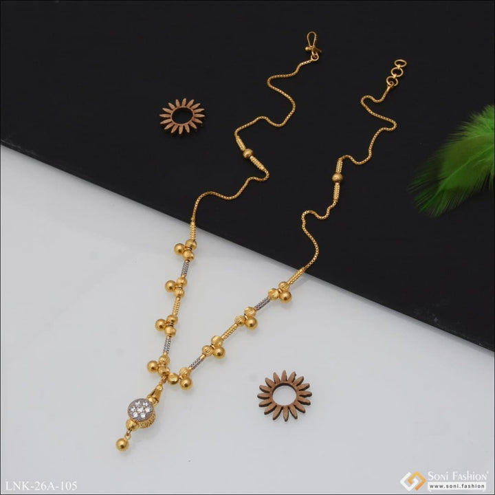 Gram Gold Plated with Diamond Lovely Design Necklace for Ladies
