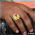 1 Gram Gold Forming Orange Stone Cute Design Best Quality Ring for Men - Style A998