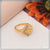 1 gram gold plated yellow stone with diamond designer ring