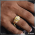 1 Gram Gold Plated Yellow Stone with Diamond Funky Design Ring for Men - Style B374