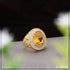 1 Gram Gold Plated Yellow Stone With Diamond Funky Design Ring For Men - Style B387