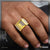 Gold plated yellow sapphire and diamond ring for men - Style A819