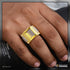 1 Gram Gold Forming Yellow Stone with Diamond Funky Design Ring for Men - Style A819