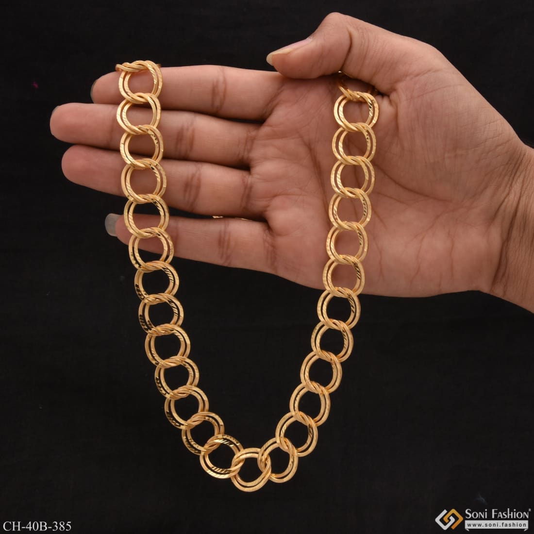 Ring Into Ring Best Quality Elegant Design Gold Plated Chain For Men -  Style C503, सोना चढ़ाया चेन - Soni Fashion, Rajkot | ID: 2851122648097
