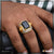 1 Gram Gold Forming - Black Stone with Diamond Fashionable Design Ring - Style A738