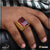 1 Gram Gold Forming - Red Stone with Diamond Gorgeous Design Ring - Style A735