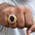 1 Gram Gold Forming Black Stone With Diamond Delicate Design Ring - Style A278