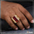 1 Gram Gold Forming Red Stone with Diamond Funky Design Ring for Men - Style A784