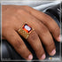 Red Stone With Diamond Glamorous Design Ring - Style A755