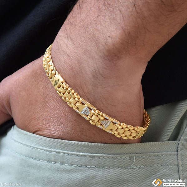 1 Gram Gold Plated 2 In 1 Box Bracelet for Men - Style E169
