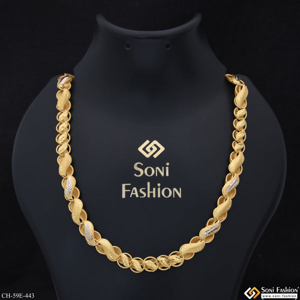 1 Gram Gold Plated 2 In 1 Kohli Chain for Men - Style E443