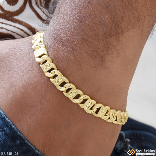 1 Gram Gold Plated 2 In 1 Pokal Bracelet for Men - Style E173