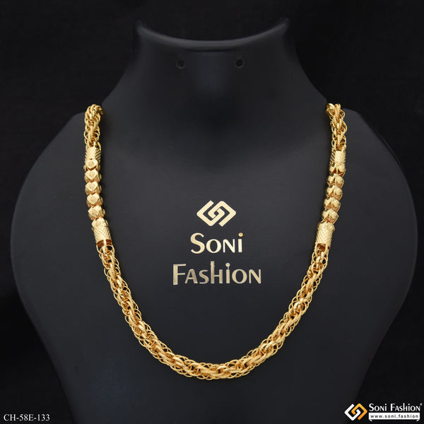 1 Gram Gold Plated 2 In 1 Rassa Chain for Men - Style E133