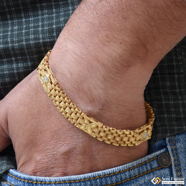 1 Gram Gold Plated Amazing Design Box Bracelet for Men - Style E156