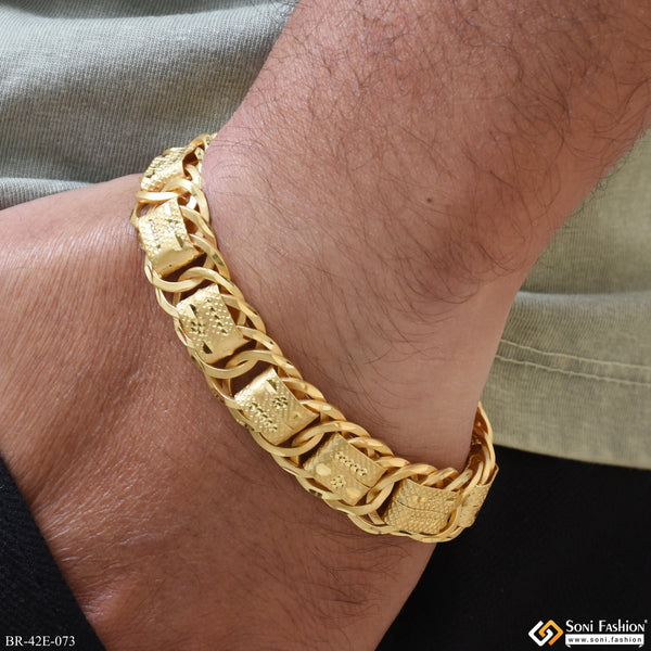 1 Gram Gold Plated Amazing Design Link Bracelet for Men - Style E073