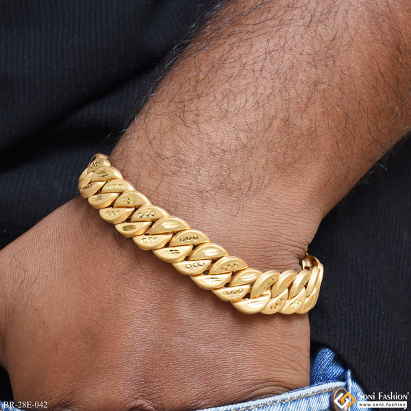 1 Gram Gold Plated Amazing Design Pokal Bracelet for Men - Style E042