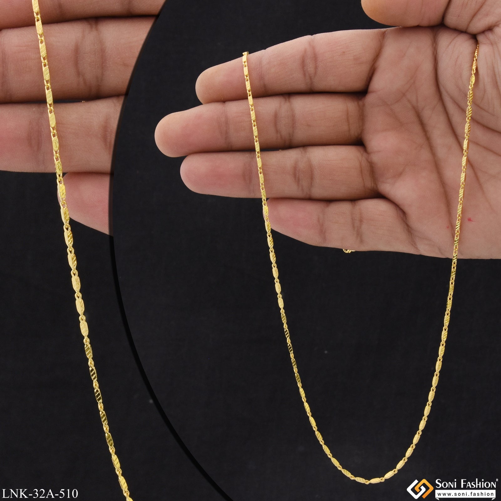 1 Gram Gold Plated Artisanal Design Chain for Ladies - Style A510 ...
