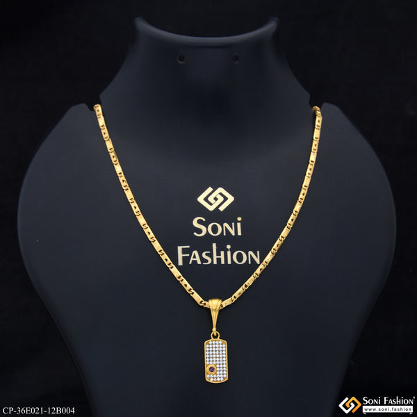 1 Gram Gold Plated Awesome Design Pendant With Chain for Men (CP-E021-B004)