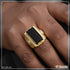 1 Gram Gold Plated Black stone with Diamond Best Quality Ring for Men - Style B184
