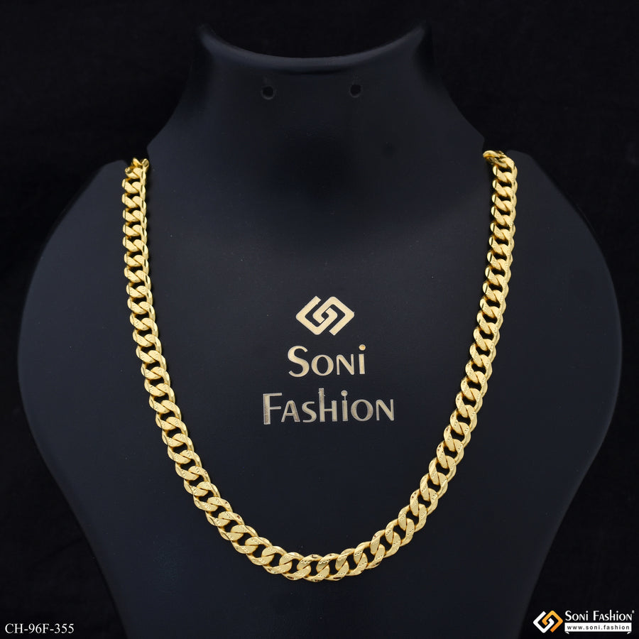 1 Gram Gold Plated Brilliant Design Link Chain for Men - Style F355